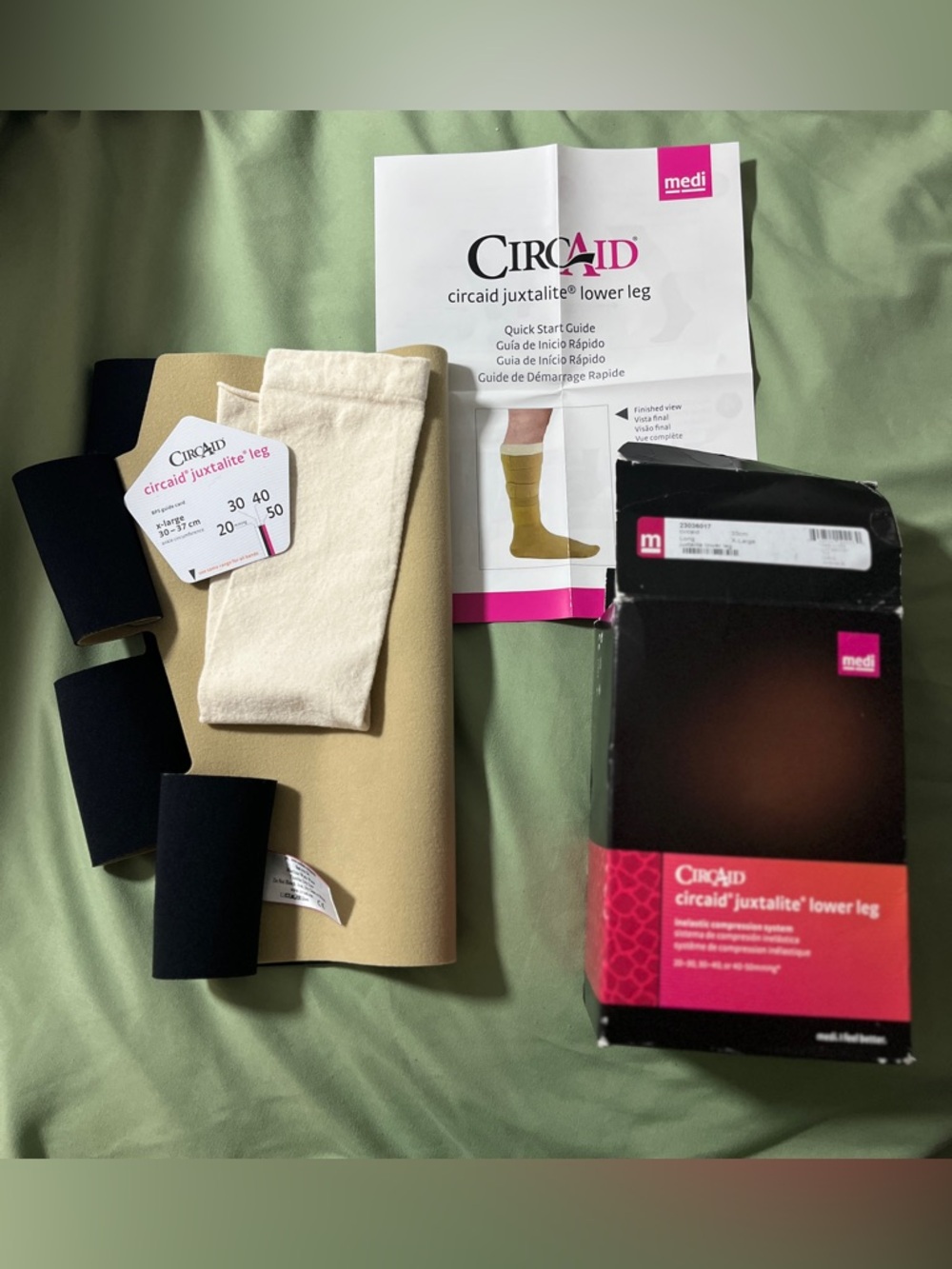 NIB MEDI Circaid Juxtalite Lower Leg Compression System 33cm Long xLarge Socks